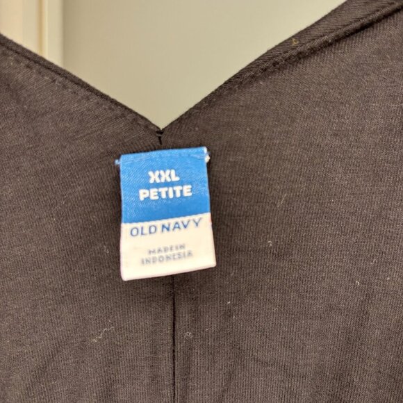 OLD NAVY NEW Sleeveless Romper Women Petite XXL Black Stretch Soft Cinched Waist - Picture 7 of 7